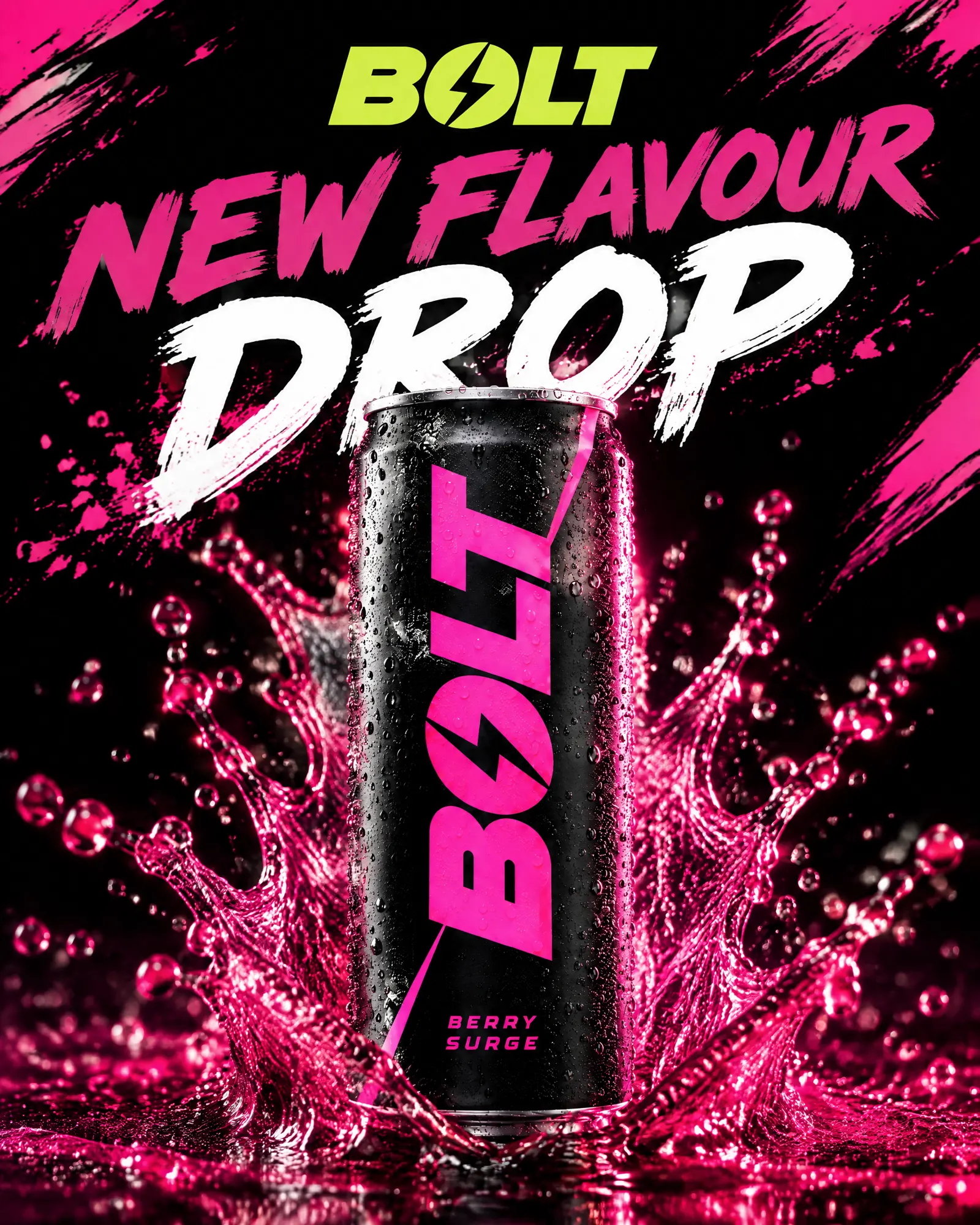 BOLT poster: New flavour drop, Berry Surge