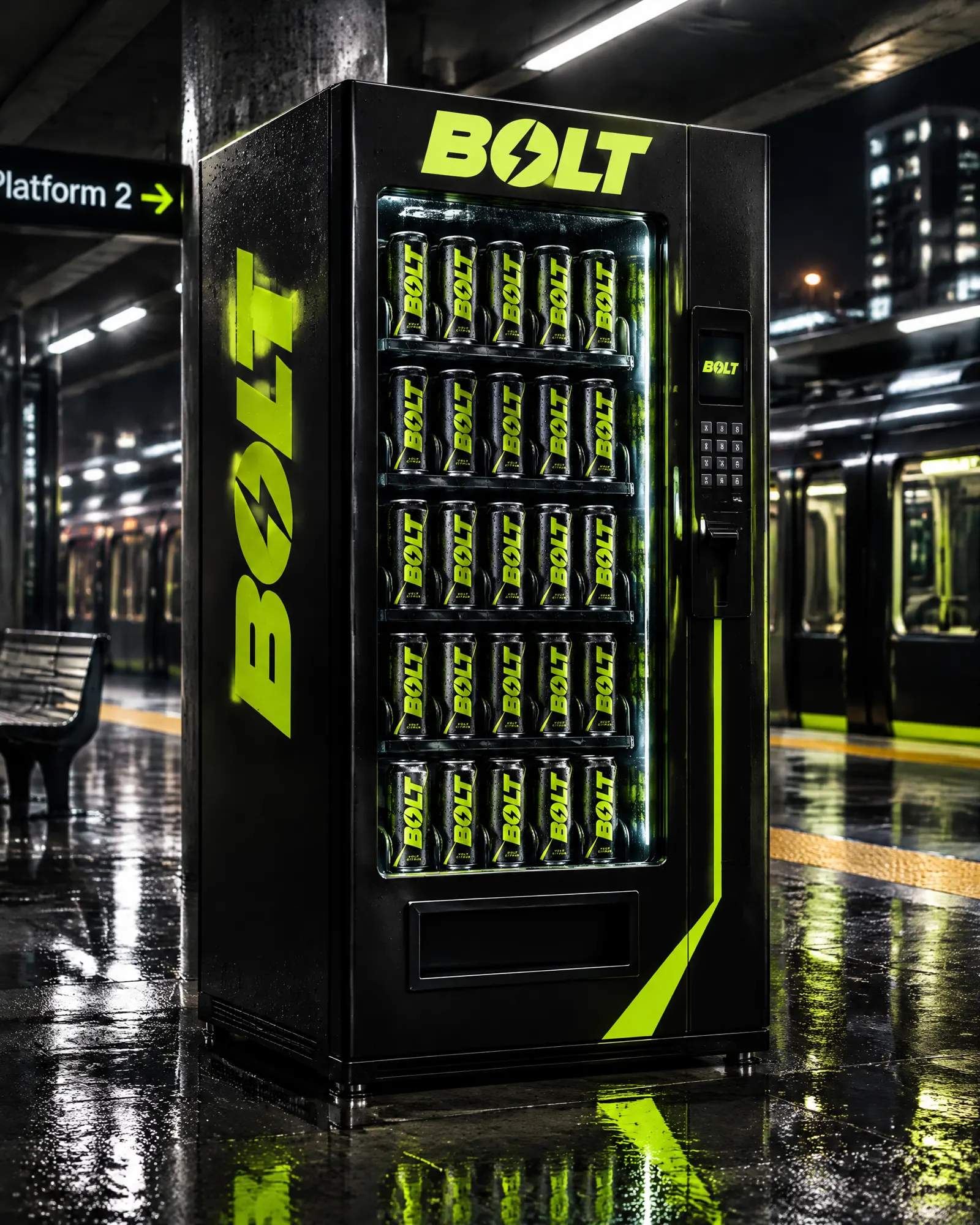 BOLT branding: metro vending