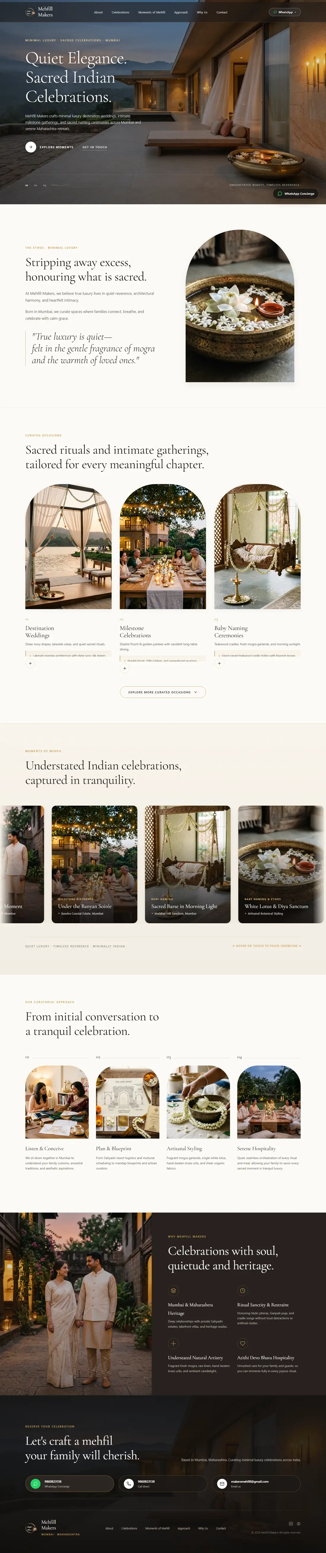 Mehfil Makers: the full home page on desktop